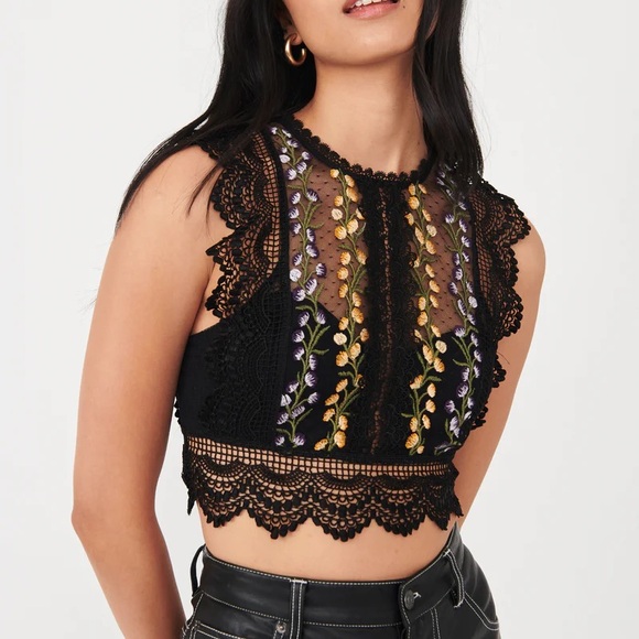 Free People Bisoux Top in Black - Picture 2 of 5
